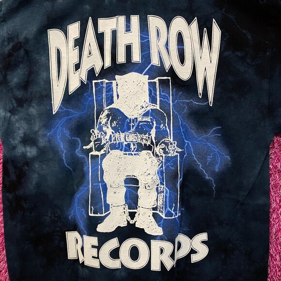 Death Row Records Logo Tie dye  blue Tshirt size medium - Picture 2 of 4